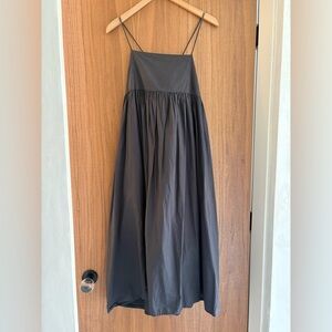 Black crane midi dress